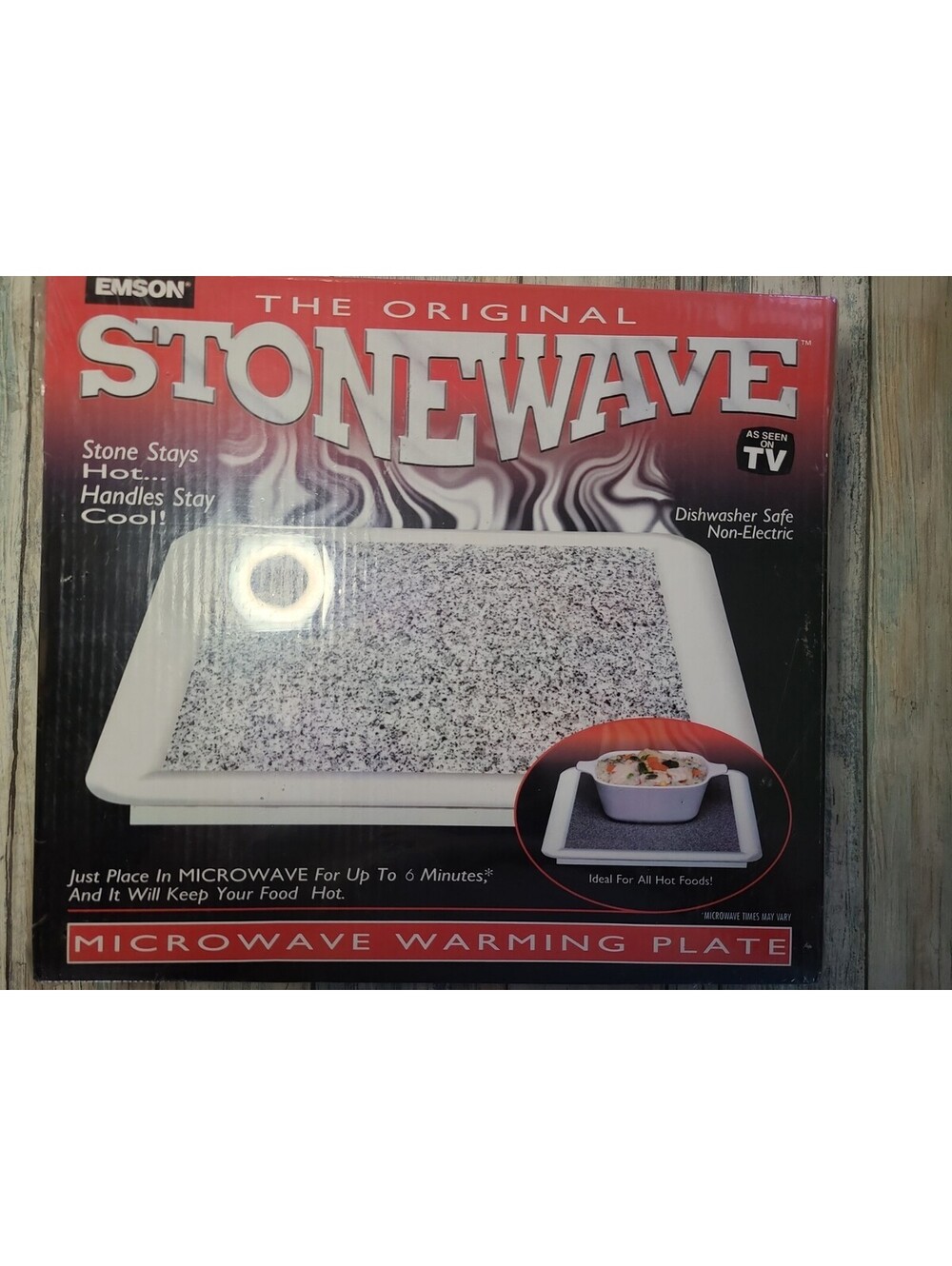 EMSON Original Stonewave Microwave Warming Plate/Stone Hot Tray 1997 NEW Sealed